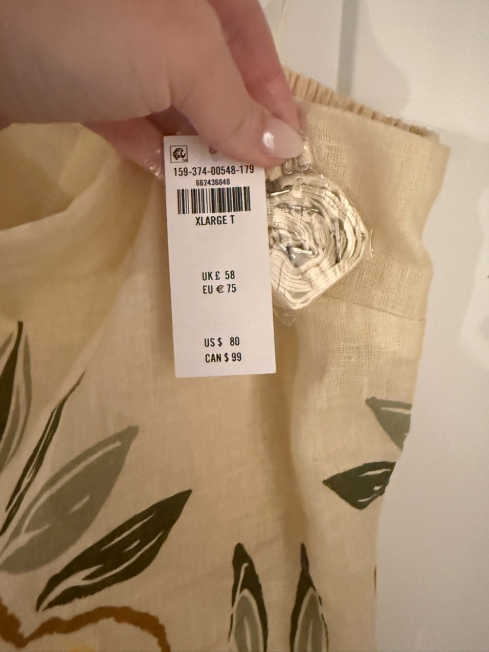 Abercrombie Scarlett Strapless Linen Skort Dress XLT Tall NWT Yellow Floral - Picture 5 of 5